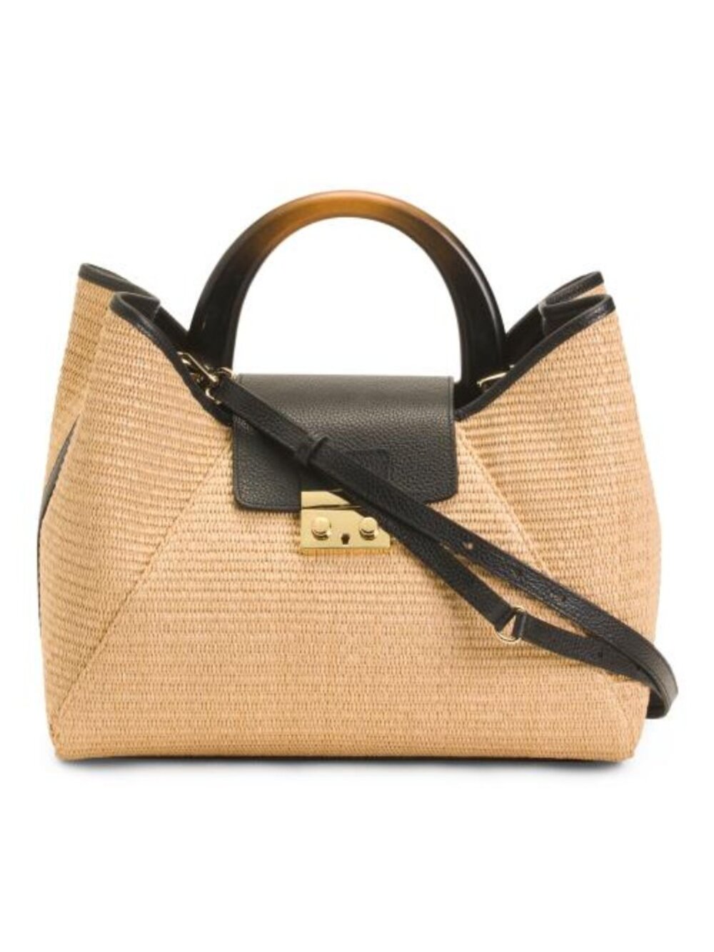 NWT ⭐ Claudia Firenze Italian  Isa Satchel Bag Raffia Straw & Leather